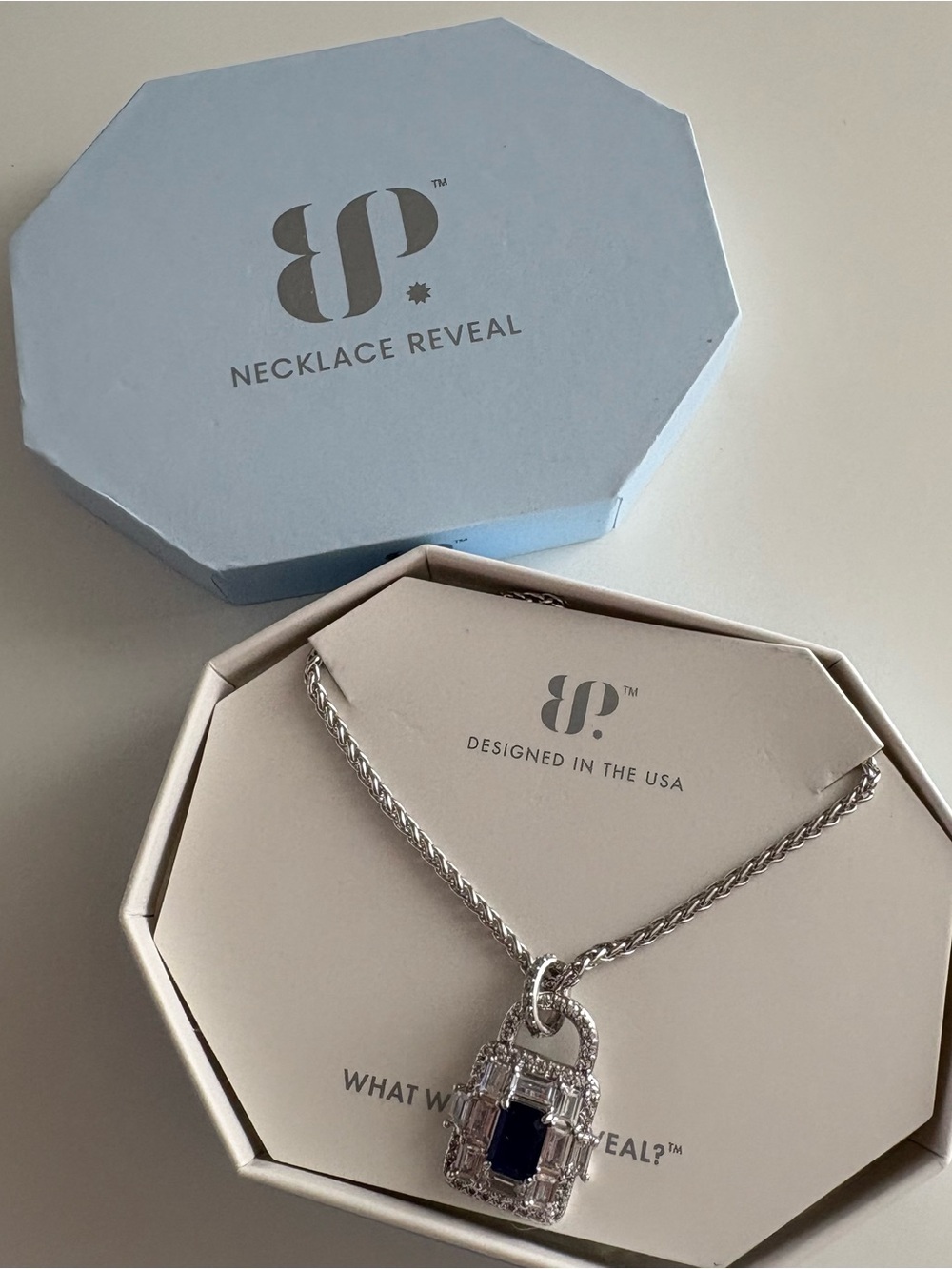 Bomb Party It’s The Season To Slay Necklace NK91152 Sapphire Rhodium Plating
